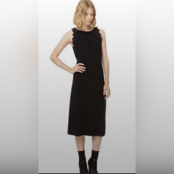 Aritzia Dresses & Skirts - WILFRED Sz 6 Isidore Dress Lace Trimmed Keyhole Back In Blue Melancholy NEW